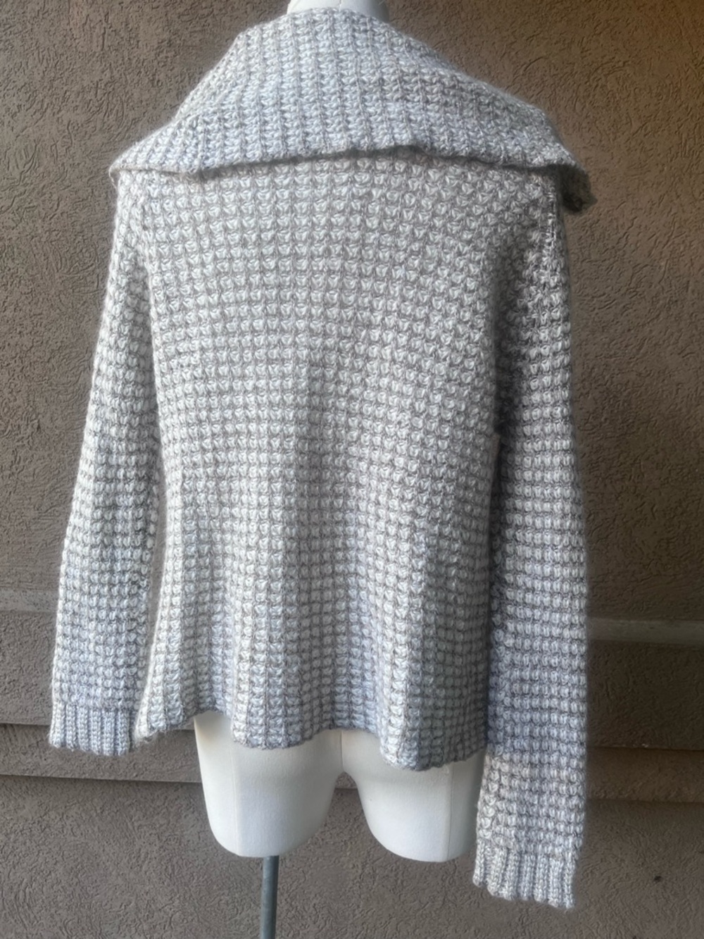 BB Dakota Cream Waffle-Knit Cowl Neck Sweater - Picture 3 of 4